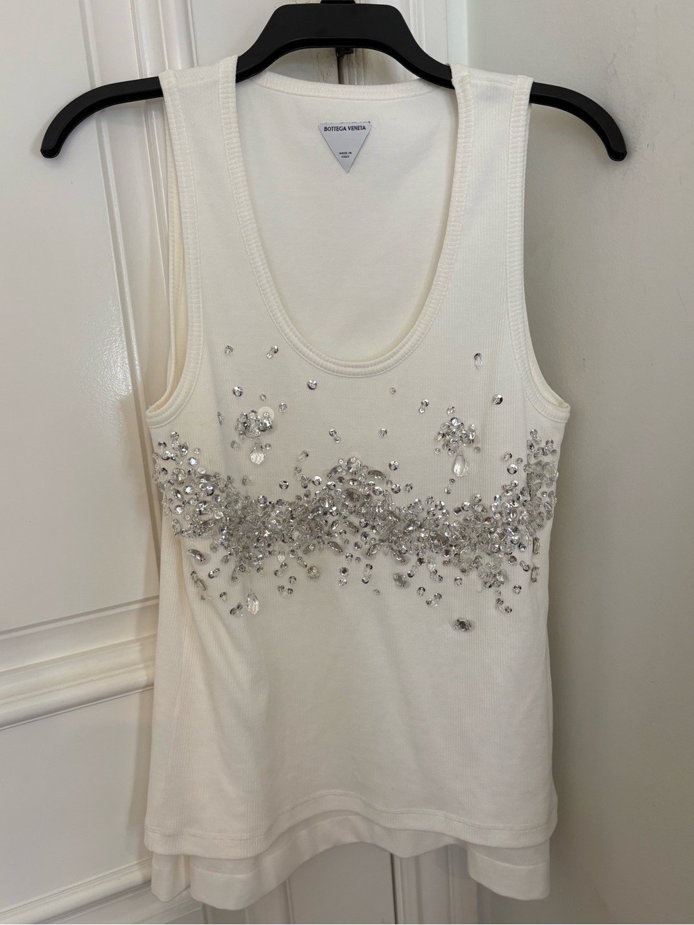 BOTTEGA VENETA CRYSTAL-EMBELLISHED JERSEY TANK